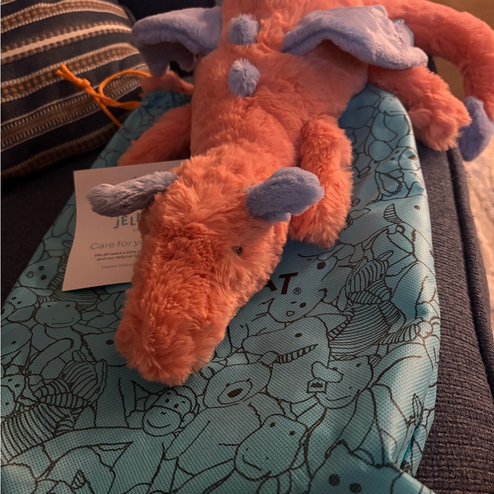 Jellycat Orange Plush persimmon Dragon nwt